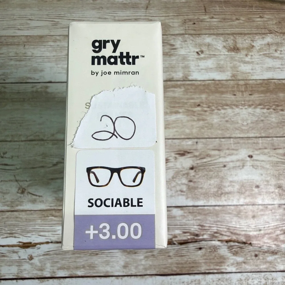 2 Pair Gry Mattr Reading Glasses Unisex +3.00 Brown Tortoise Sociable Blue Light